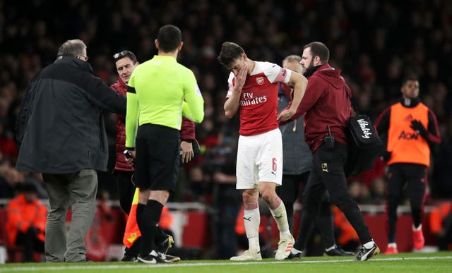 Laurent Koscielny suffered a suspected broken jaw