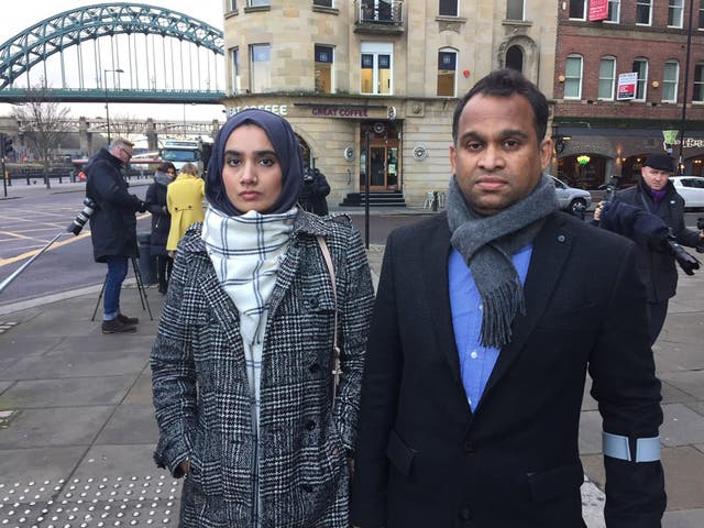 Syeda and Abdul Rajib, whose son Zaryab was injured (Tom Wilkinson/PA)