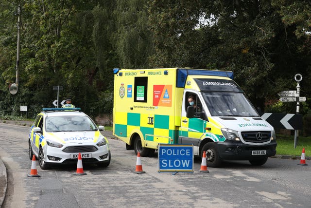 Police at the scene in Winchester