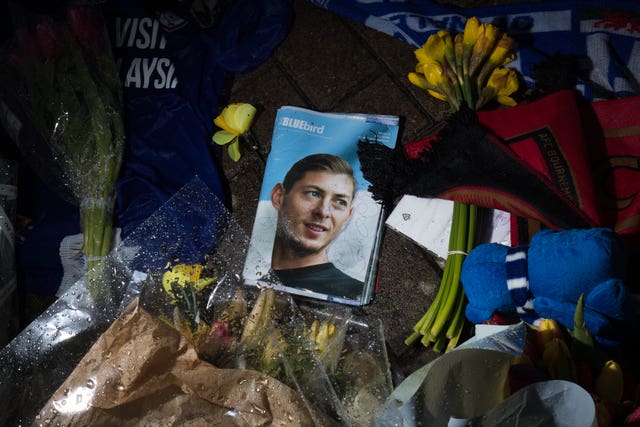 A tribute at Cardiff's  Stadium for Emiliano Sala (PA)