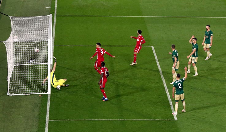 Roberto Firmino drew Liverpool level just before half-time