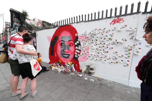 The mural of Savita Halappanavar in Dublin (Niall Carson/PA)