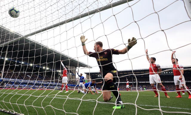 Bernd Leno cannot keep out Phil Jagielka''s effort