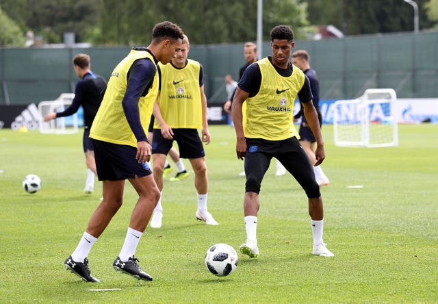 England’s Marcus Rashford (right) could be in line to feature against Panama on Sunday (Owen Humphreys/PA)