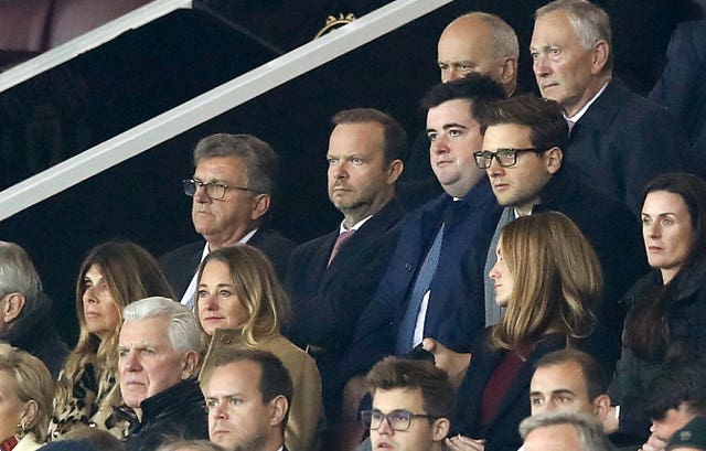 Manchester United executive vice-chairman Ed Woodward (centre) continues to be in the spotlight