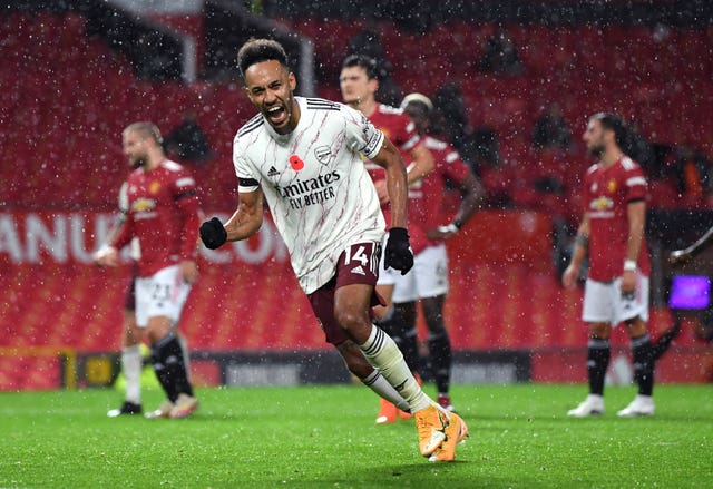 Pierre-Emerick Aubameyang scored a match-winning penalty at Old Trafford but his goals have since dried up