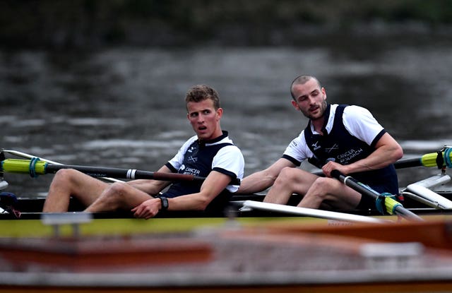 Felix Drinkall (left) is looking forward to pitting himself against James Cracknell