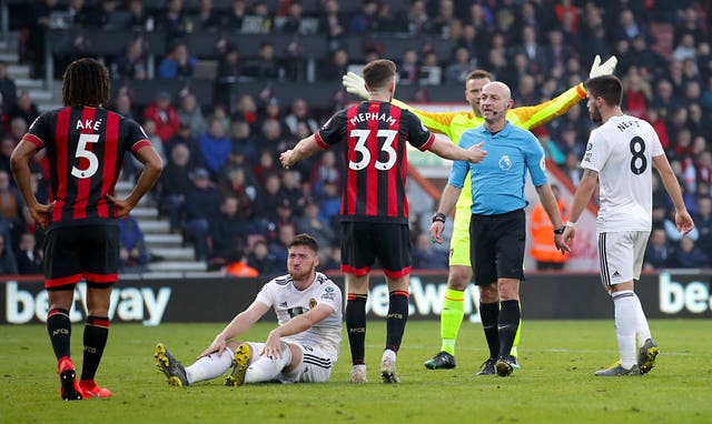 Referee Simon Hooper awarded three penalties at the Vitality Stadium