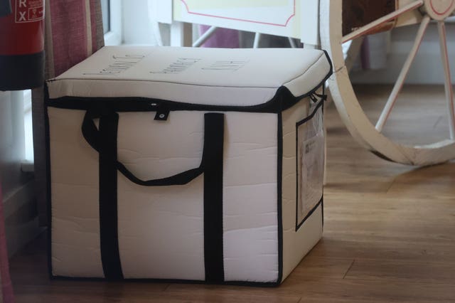 The cool box containing the Covid-19 vaccine