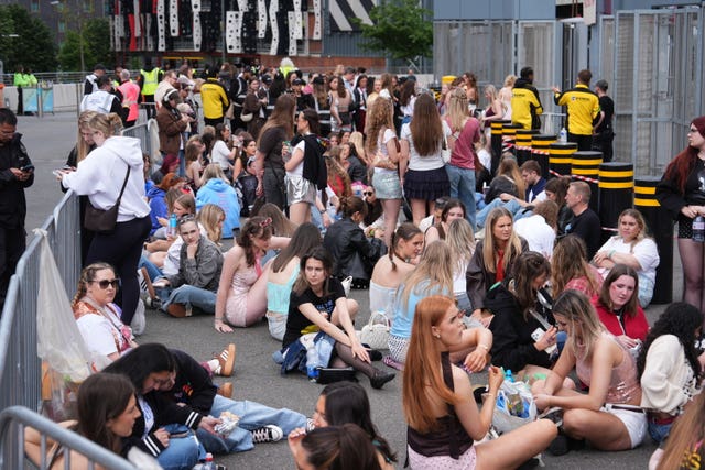 Harry Styles fans outside Wembley Stadium before the first UK show on his Together, Together tour