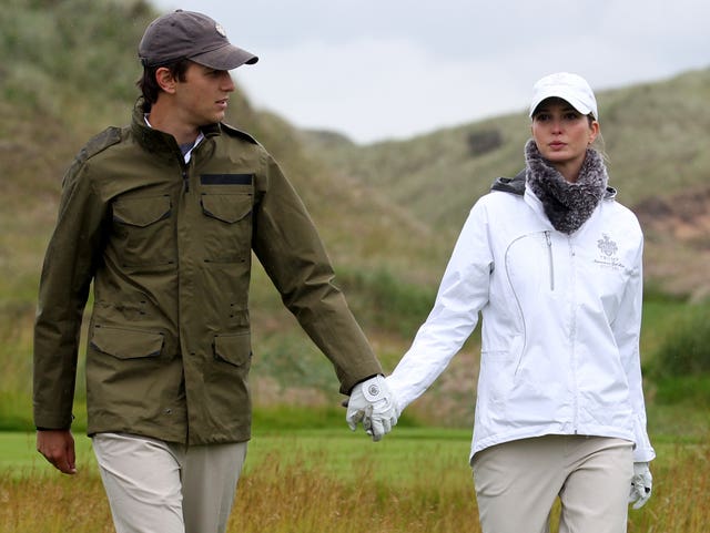 Ivanka Trump with partner Jared Kushner (Andrew Milligan/PA)