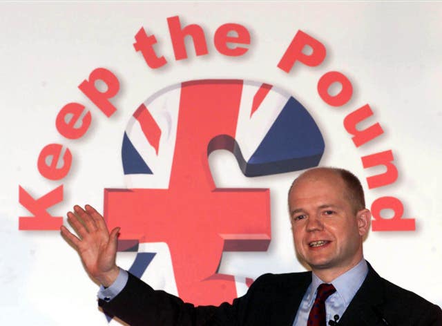 William Hague led a countrywide campaign agisnt the euro (Sean Dempsey/PA)