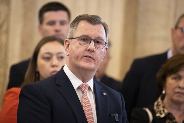 DUP Leader Sir Jeffrey Donaldson (Liam McBurney/PA)