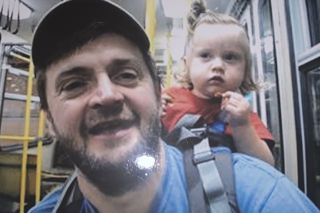 Mark Milsome and child