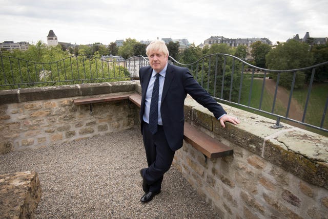 Prime Minister Boris Johnson at the UK ambassador's residence in Luxembourg