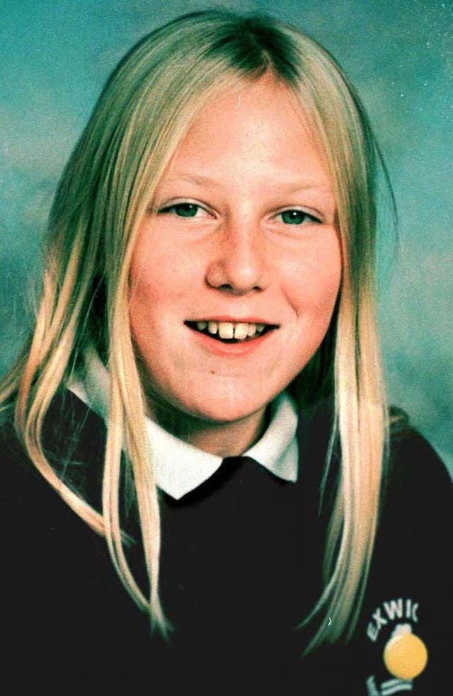 14-year-old Kate Bushell was murdered just yards from her home near Exeter in Devon in November 1997 as she walked a neighbour's dog (Devon and Cornwall Police/PA).
