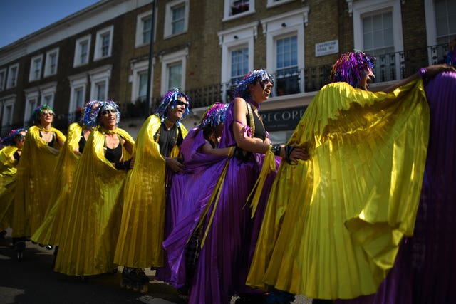Dancers perform during the Children’s Day parade