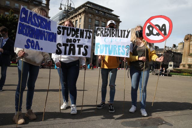 Exam results protest