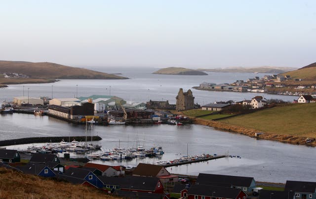The town of Scalloway on Shetland