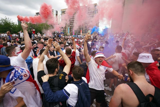 England fans outside Webley before the Euro 2020 final 