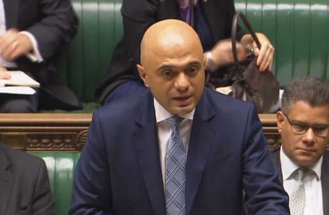 Communities Secretary Sajid Javid speaks in the House of <a href=