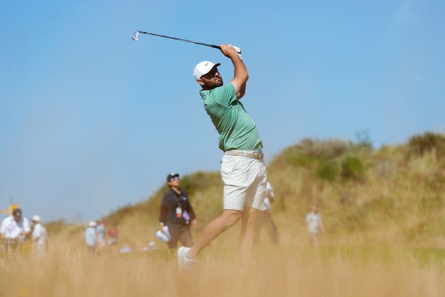 Scottie Scheffler hits a shot