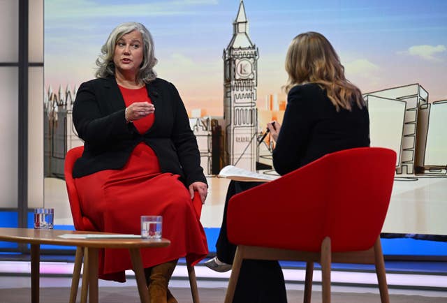 Heider Alexander sitting opposite Laura Kuenssberg