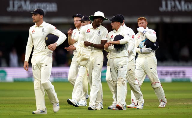 England walk off the Lord's pitch after the second Ashes Test ended in a draw