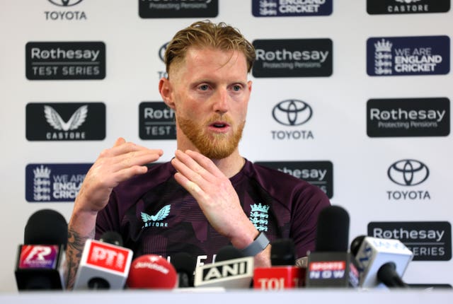 England captain Ben Stokes during a press conference on Tuesday in Manchester