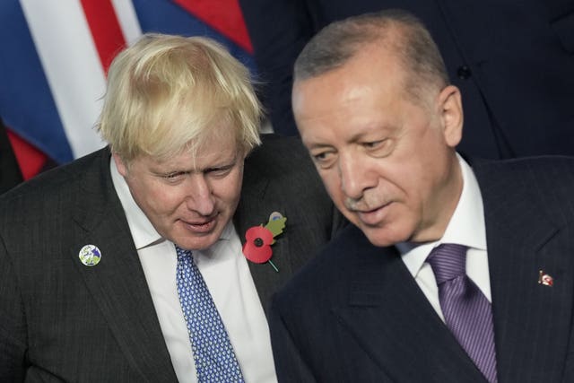 Boris Johnson and Recep Tayyip Erdogan