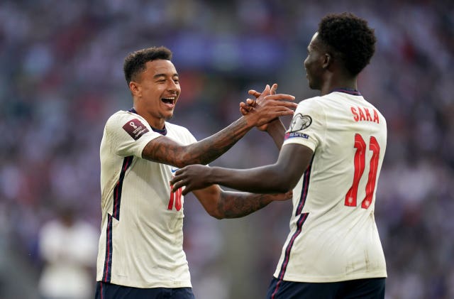 EnglandJesse Lingard, left, and Bukayo Saka, right, scored in the win over Andorrav Andorra – FIFA World Cup 2022 – European Qualifying – Group I – Wembley Stadium