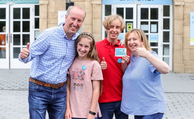 Michael and Rebecca Shelley with their children Bill, 14, and Sarah, 12