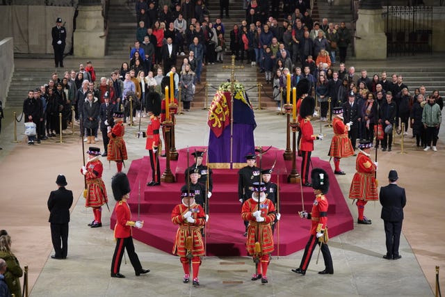 The Queen's coffin in Westminster Hall