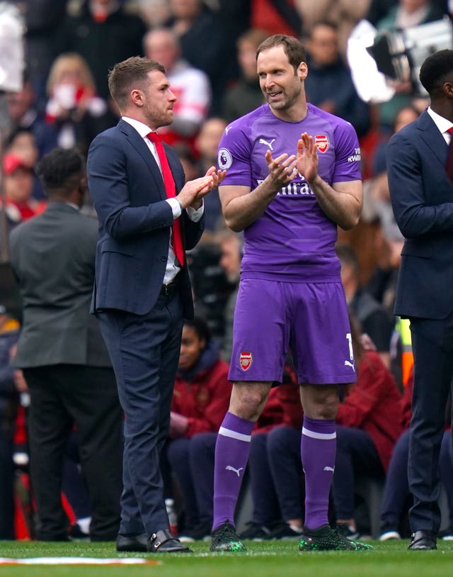 Aaron Ramsey, left, and Petr Cech