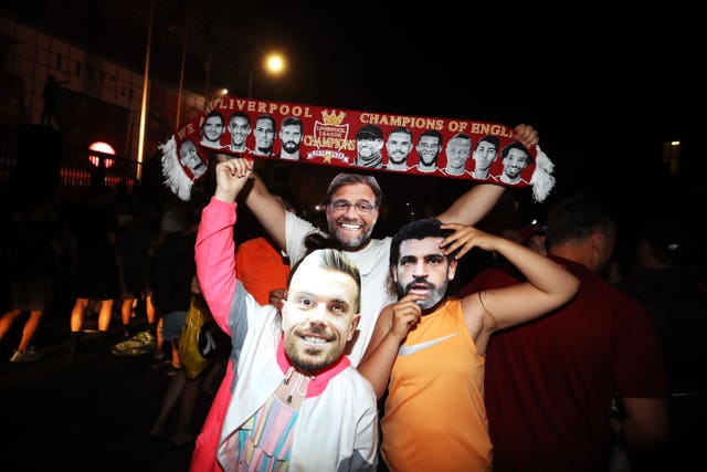 Liverpool fans outside Anfield