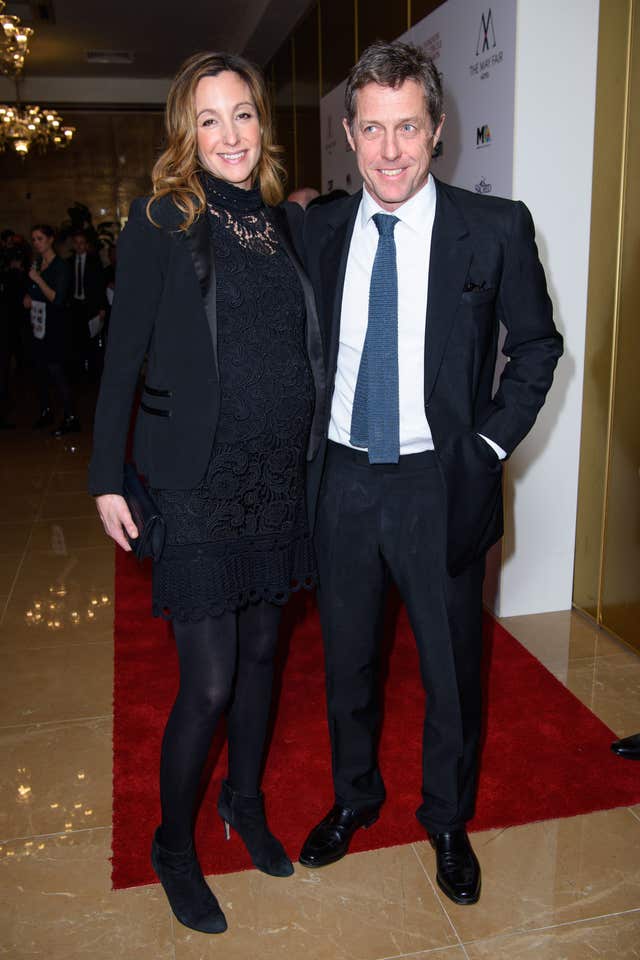 Hugh Grant and Anna Eberstein arriving for the London Critics’ Circle Film Awards (Matt Crossick/PA)