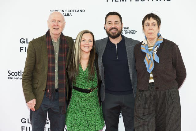 Paul Laverty, Annemarie Fulton, Martin Compston and Rebecca O’Brien arriving for the 20th anniversary screening for the film Sweet Sixteen