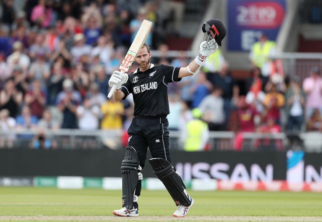 Kane Williamson celebrates his century against the West Indies