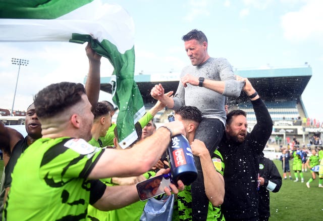 Rob Edwards, top, won promotion from League Two with Forest Green last season