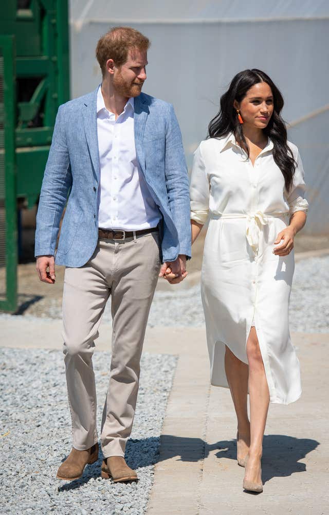 The Duke and Duchess of Sussex during a visit to the Tembisa township in Johannesburg
