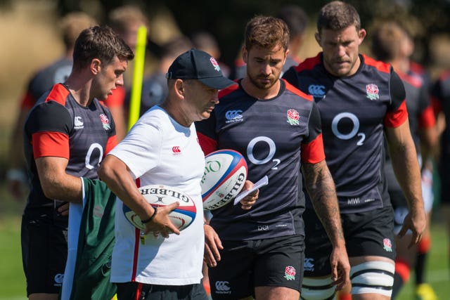 England head coach Eddie Jones (second left) has a decision to make on the future of Danny Cipriani (second right)