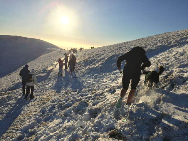 The Brecon Beacons in the snow (Claire Hayhurst/PA)