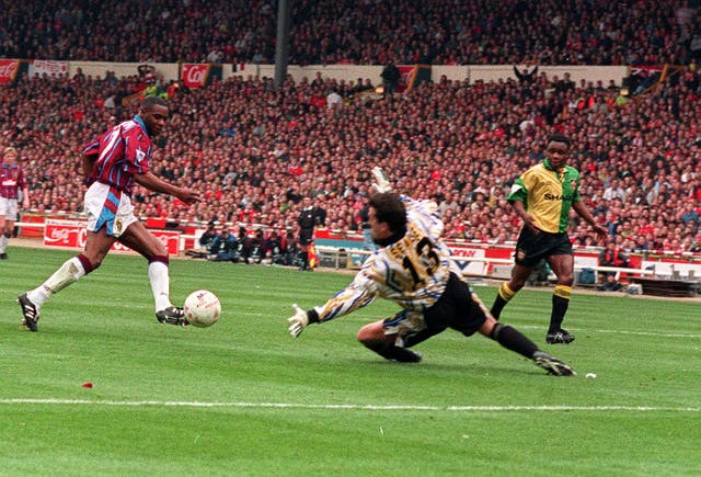 Dalian Atkinson in action for Aston Villa in the 1994 League Cup final