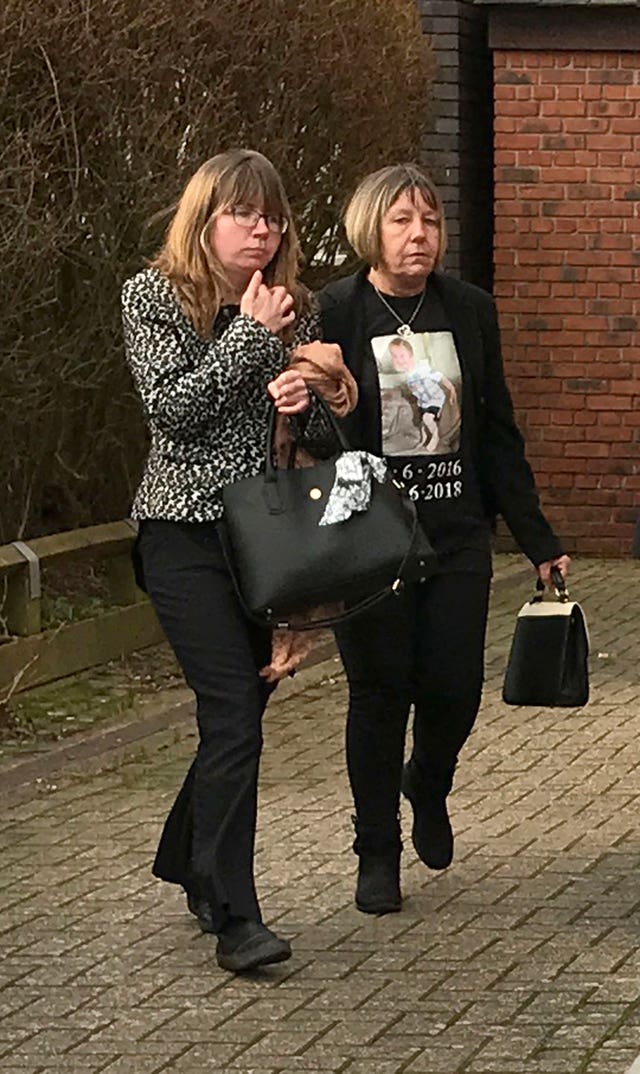 James Manning’s mother Natalie Reeves, left, and grandmother Angela Knight