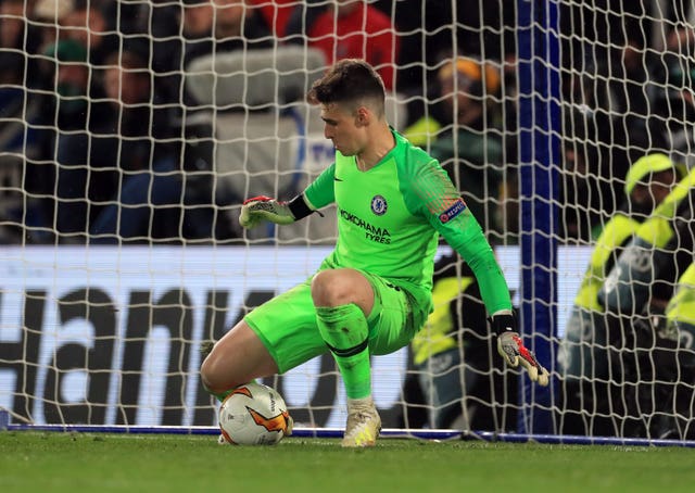 Kepa Arrizabalaga made two fine saves to help Chelsea reach the final