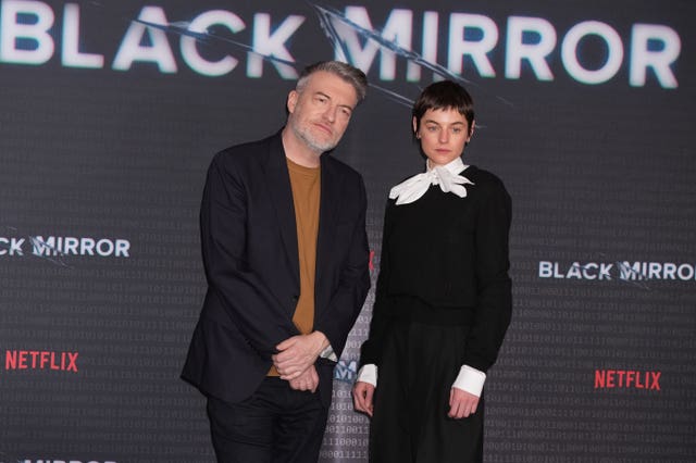 Charlie Brooker and Emma Corrin