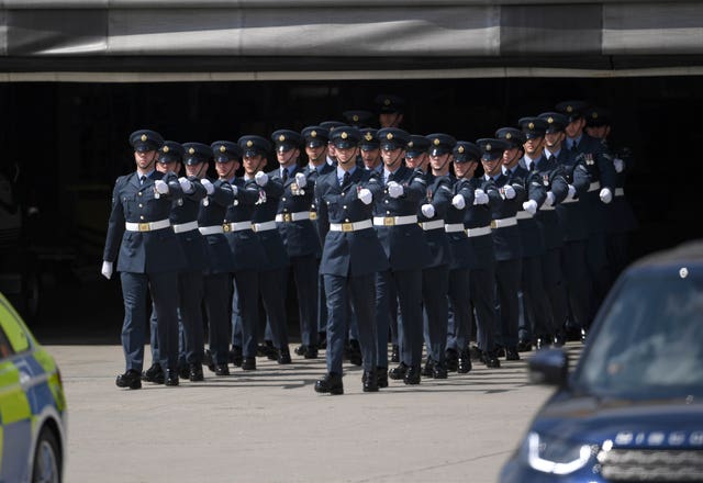 The honour guard gets into position