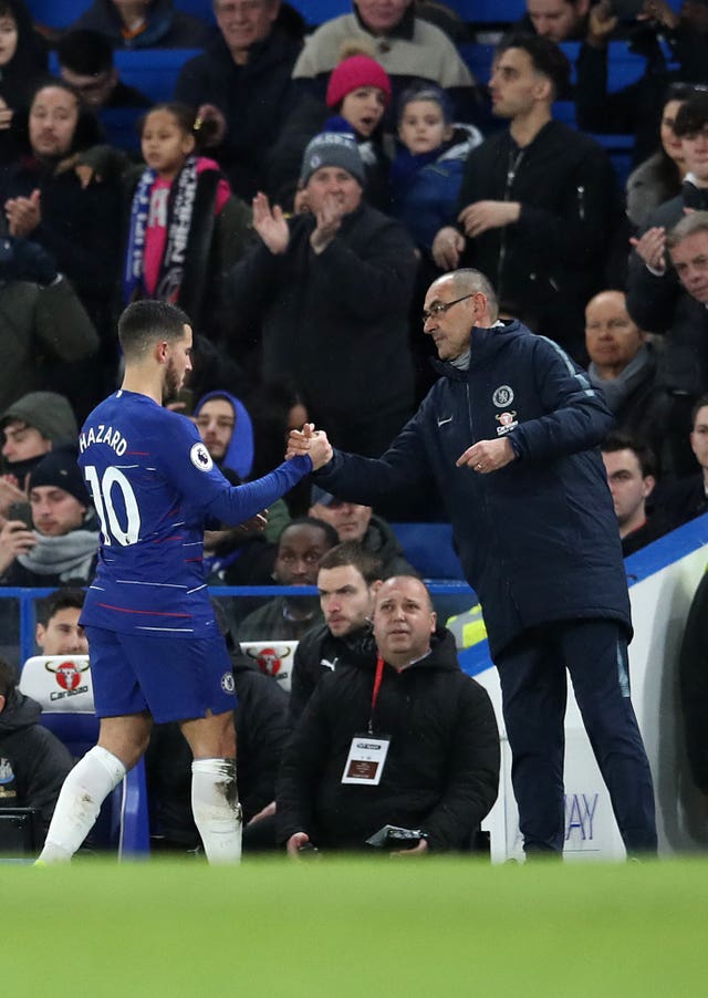 Eden Hazard and Maurizio Sarri