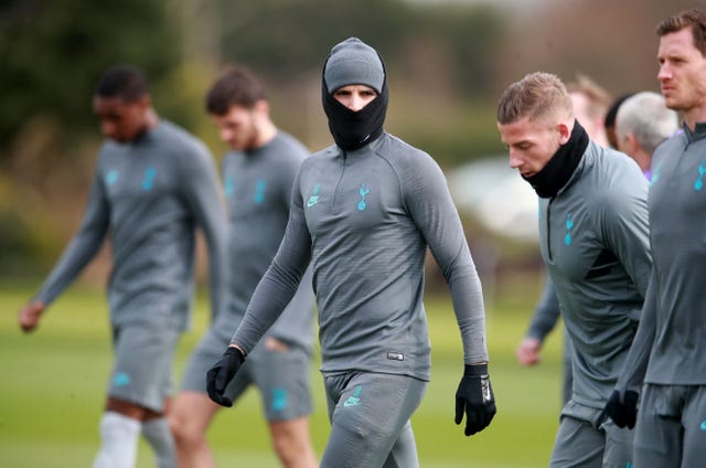 Erik Lamela at the Tottenham training ground on March 9, before the Premier League was suspended 