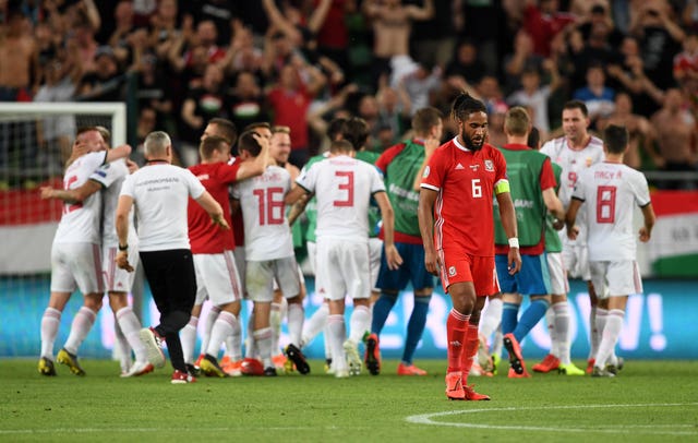 Hungary celebrate their late victory